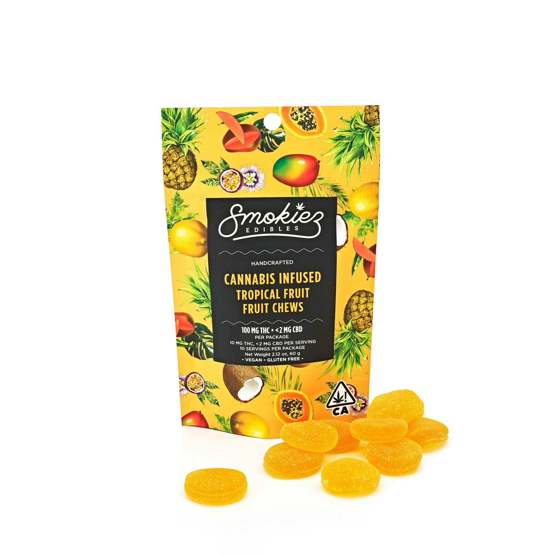 Smokiez 10pk Fruit Chews Tropical Fruit CBD:THC 1:1