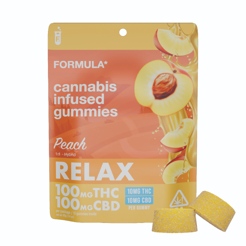 Formula - Peach Relax Gummies 1:1 THC/CBD 100mg