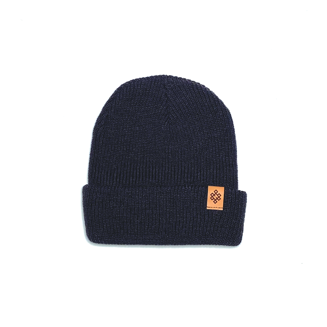 Haven - Main Collection - Charcoal Leather Beanie