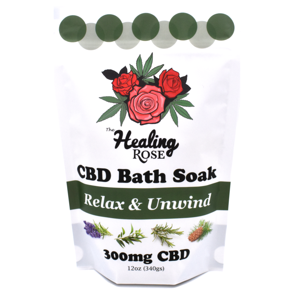 The Healing Rose Relax & Unwind CBD Bath Soak 300mg 12oz