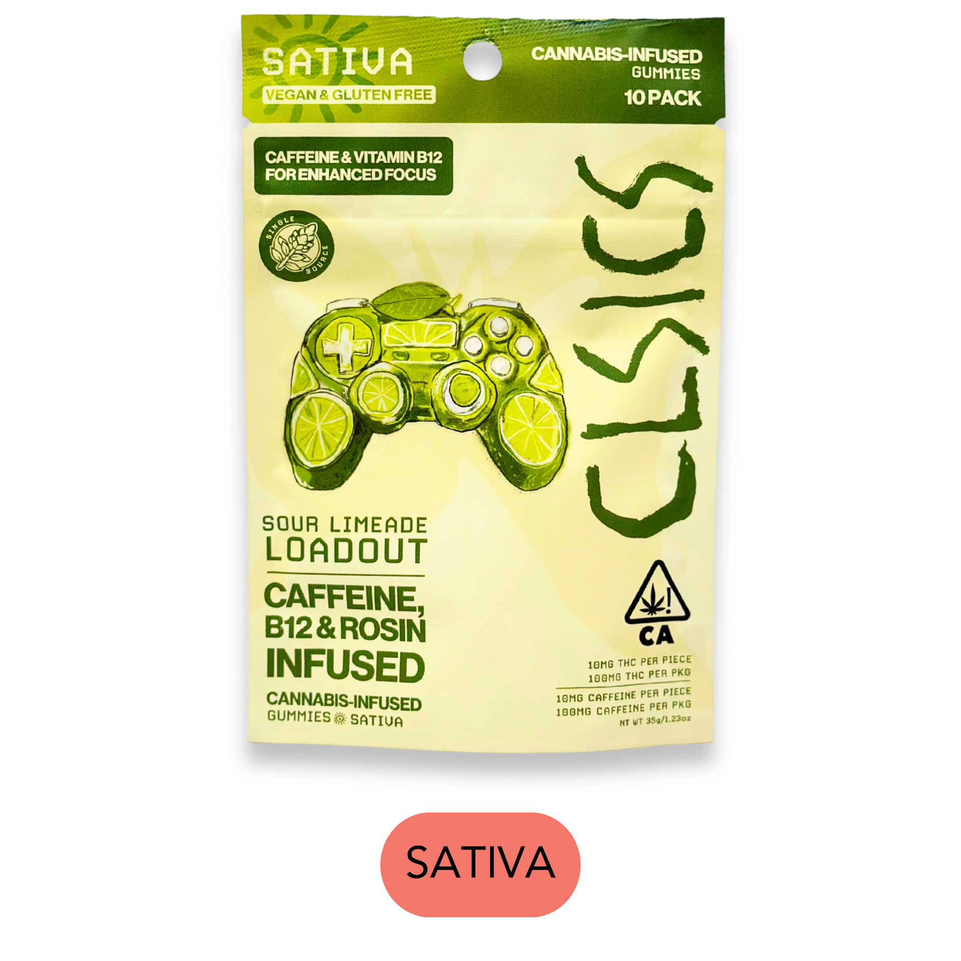 CLSICS - Sour Limeade Loadout Sativa - Live Rosin Gummies - 100mg - 10pk