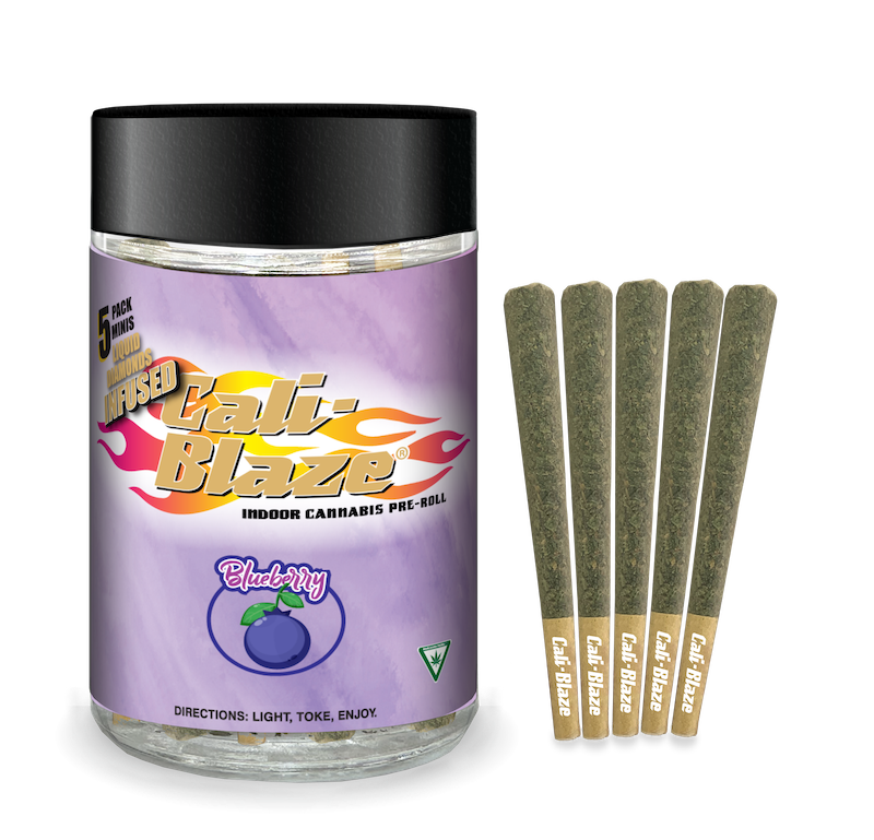 Cali Blaze Blueberry 0.7g 5pk Liquid Diamond Infused Prerolls