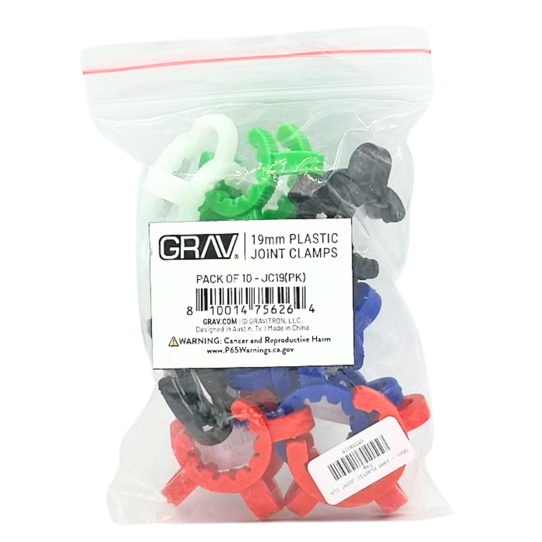 Grav - 19mm Plastic Joint Clamp - Assorted Colors
