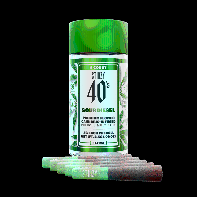 Stiiizy 40's Sour Diesel (S) Infused Preroll 5pk 2.5g
