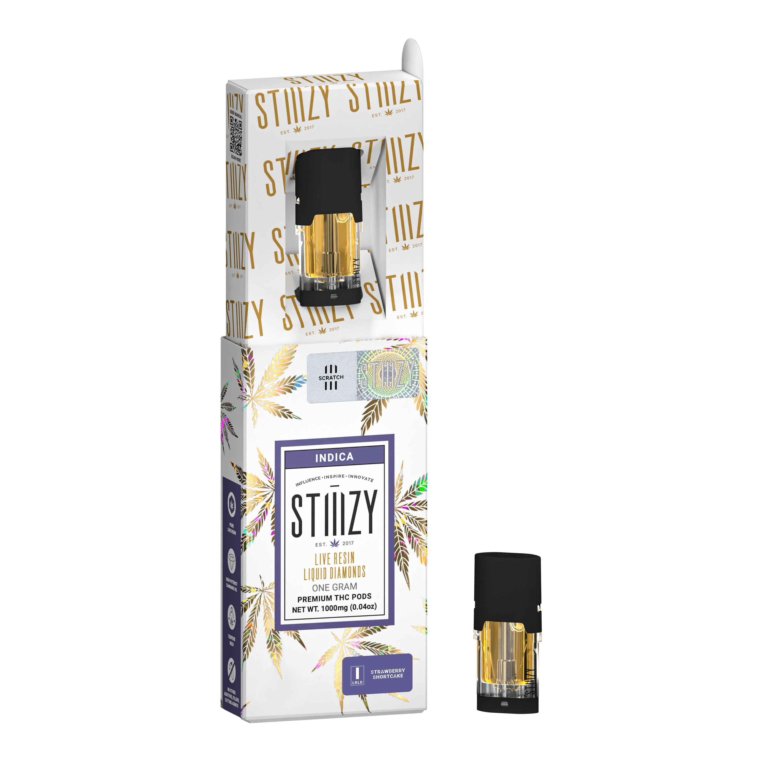 Vape Cartridge - STRAWBERRY SHORTCAKE 1G Live Resin Liquid Diamonds Pod