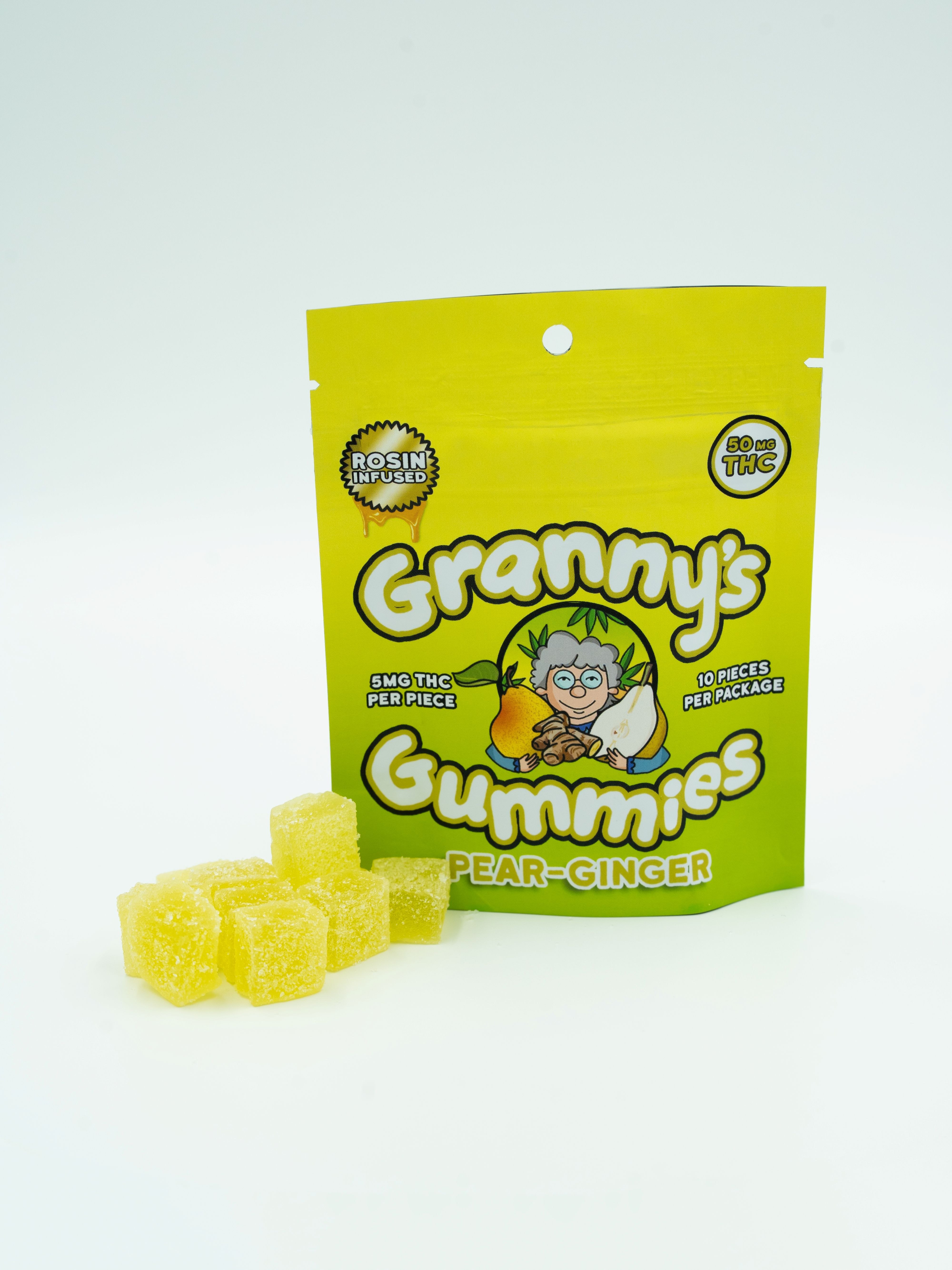 Granny's | Pear Ginger Live Resin THC Gummies | 50mg THC