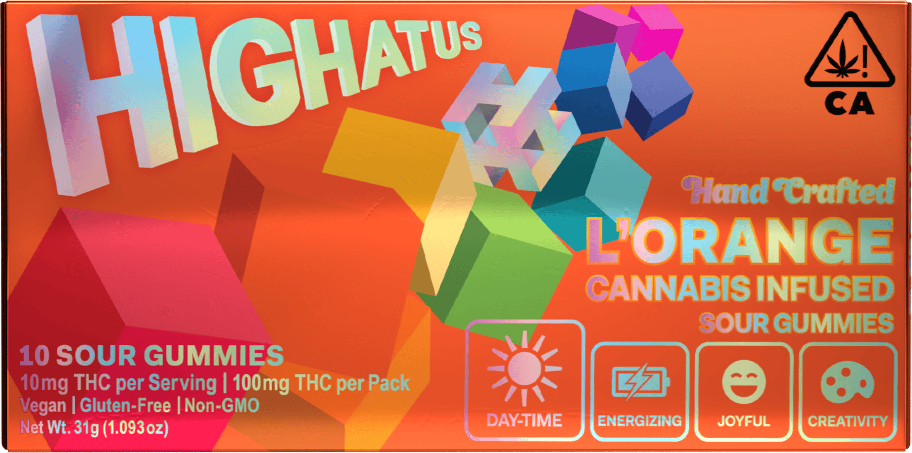 Highatus - Edibles - L'Orange Sour Gummy - 100MG