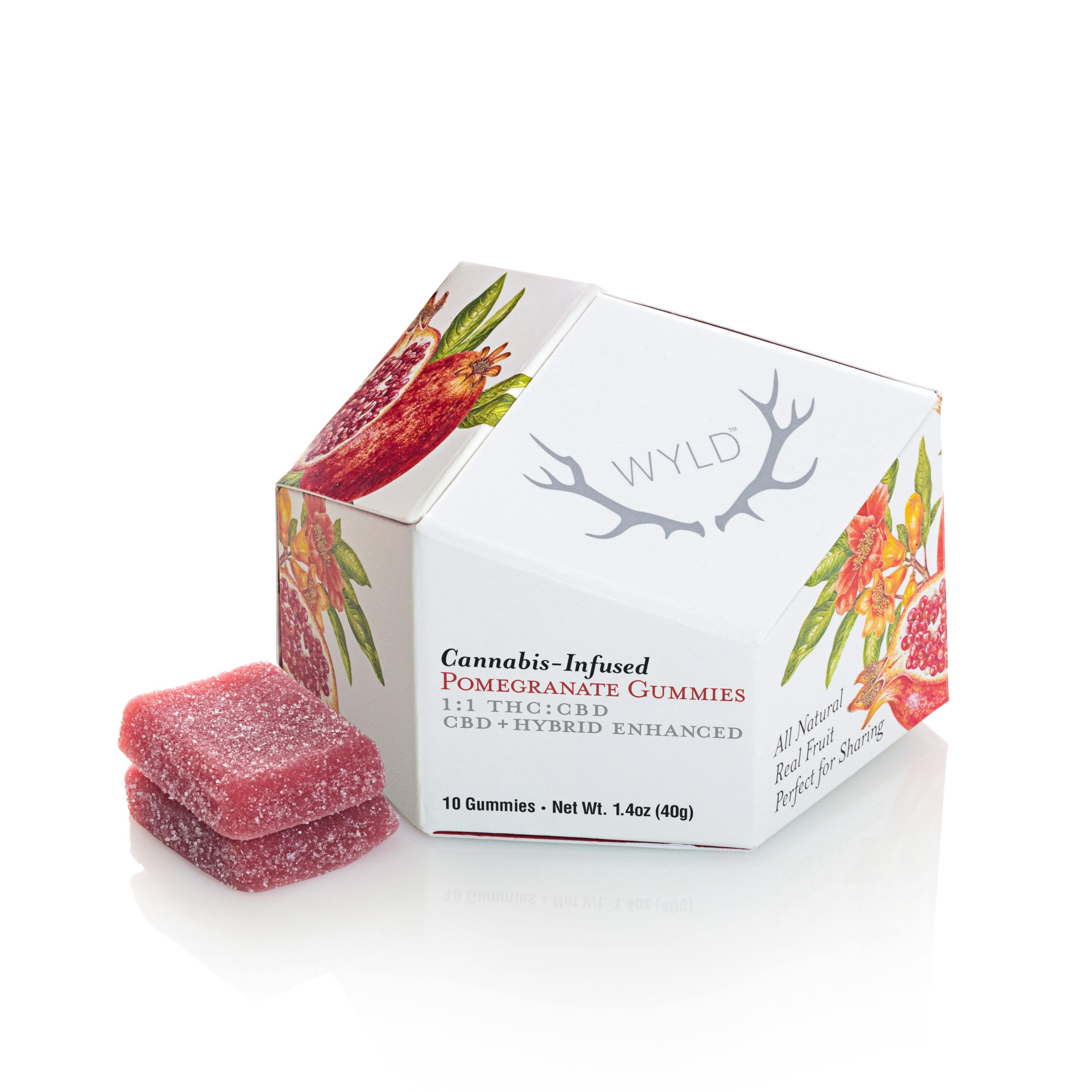 Pomegranate 10mg THC:CBD Gummies 10 Pack | WYLD
