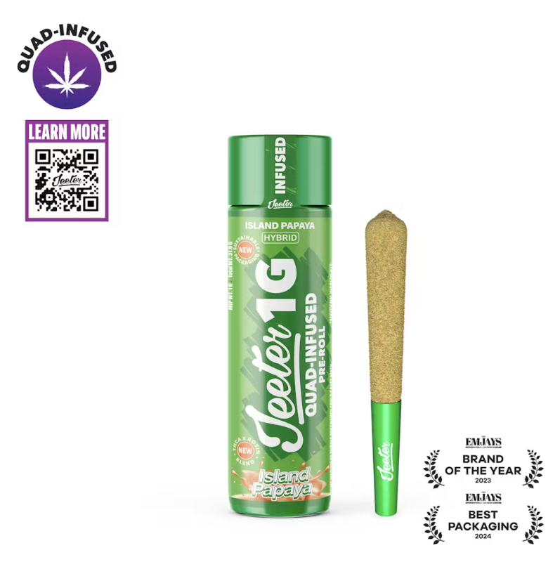 Jeeter Island Papaya (H) Rosin Infused Preroll 1g
