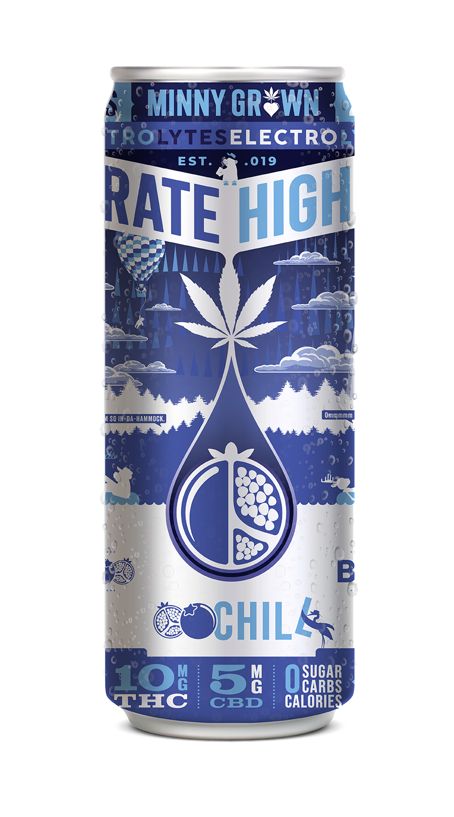 Minny Grown | Bluebeary Breeze Pombom THC CBD Mocktail | 10mg THC