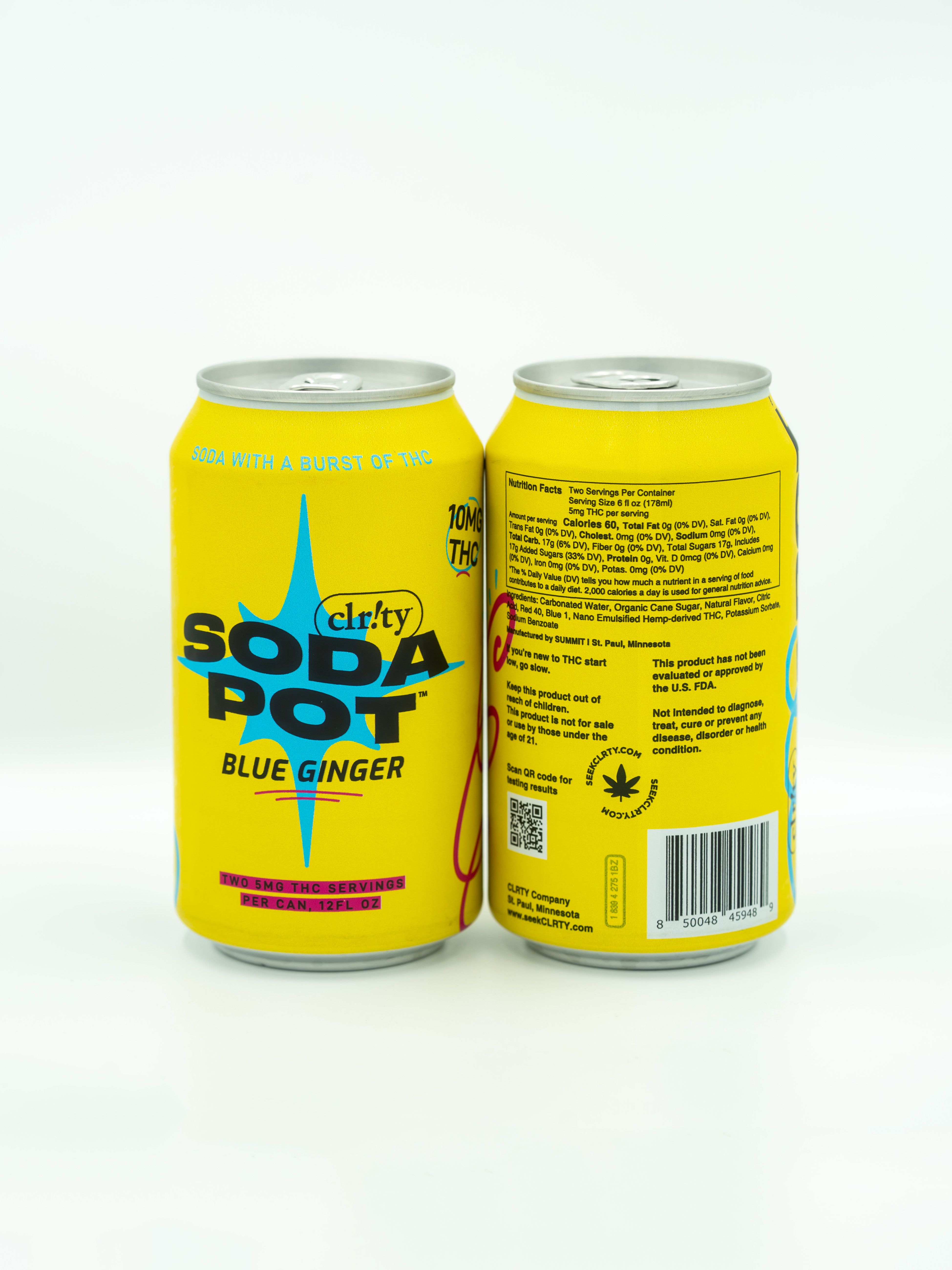 Clar!ty Soda Pot | Blue Ginger Soda Beverage | 10mg THC
