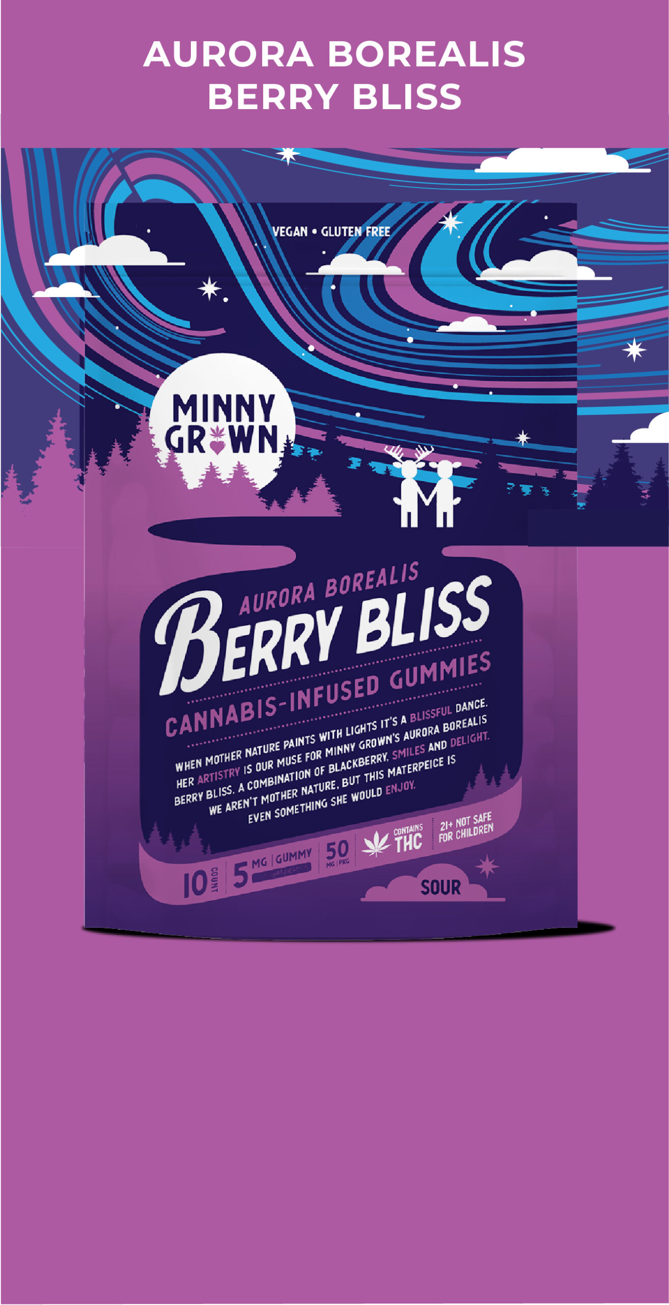 Minny Grown | Berry Bliss THC Gummies | 50mg THC
