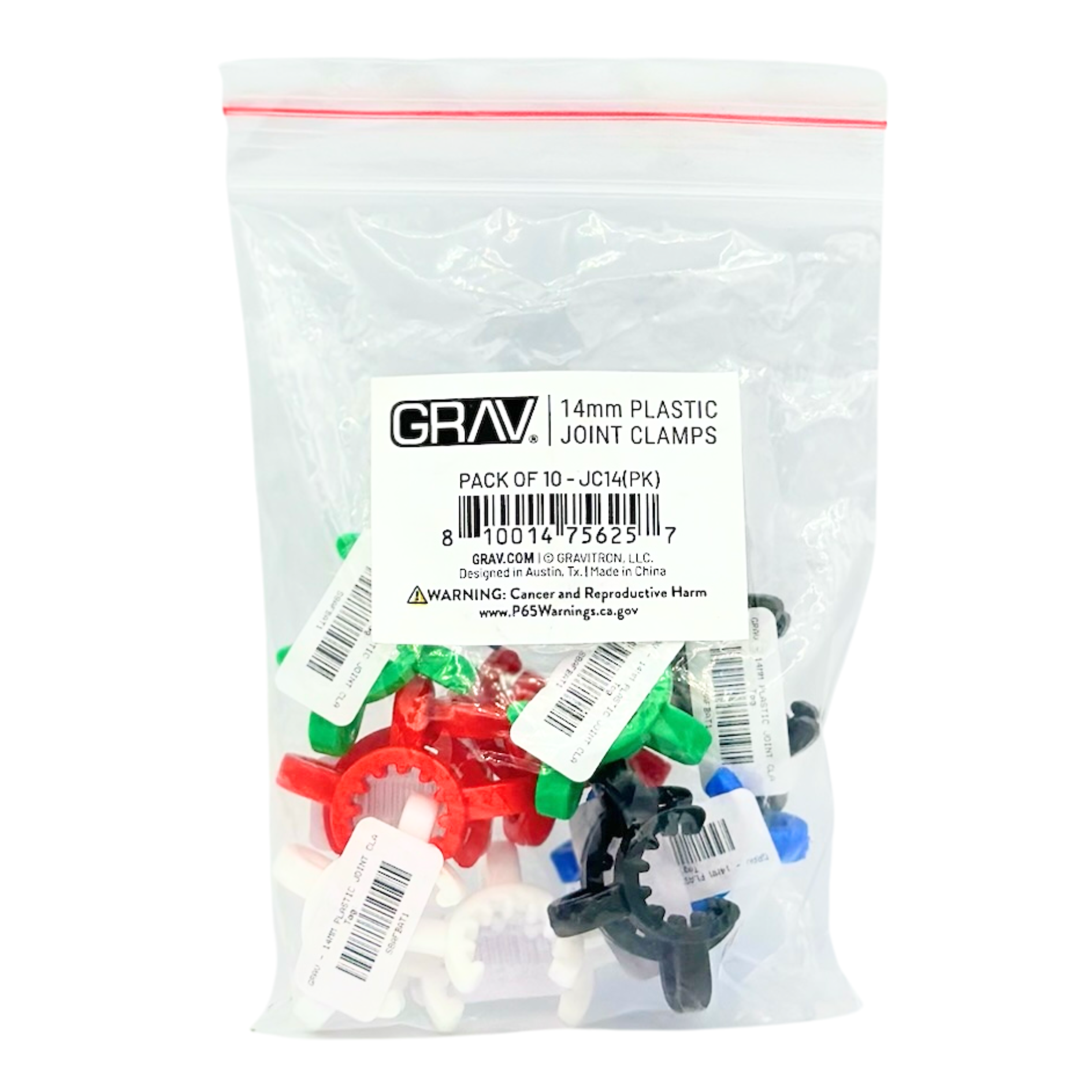Grav - 14mm Plastic Joint Clamp - Assorted Colors