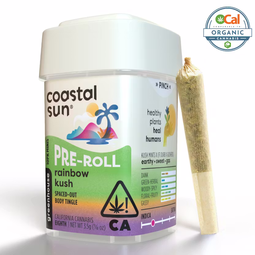 Coastal Sun Preroll 10pk 3.5g - Rainbow Kush (I)