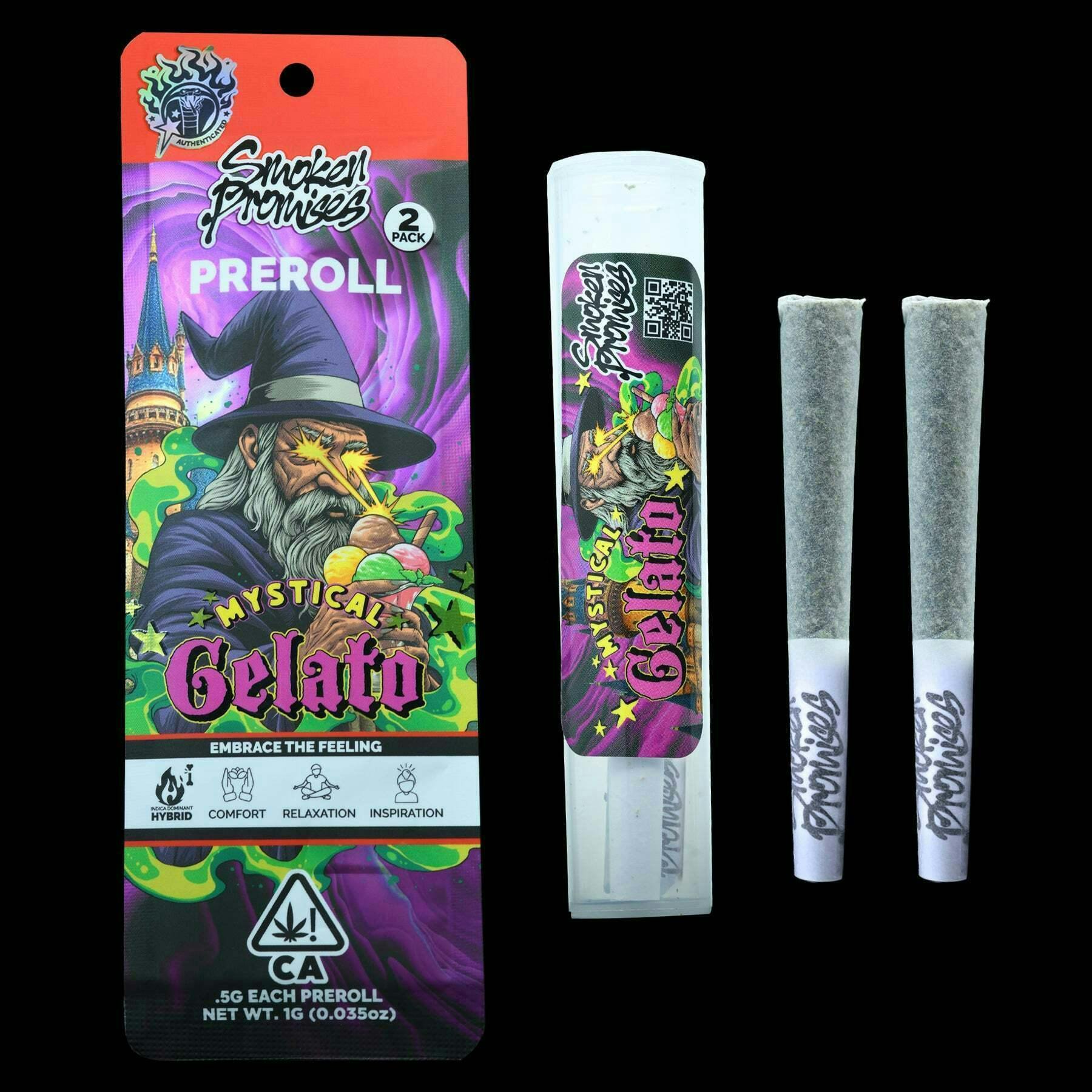 Smoken Promises 2pk Prerolls 1g Mystical Gelato
