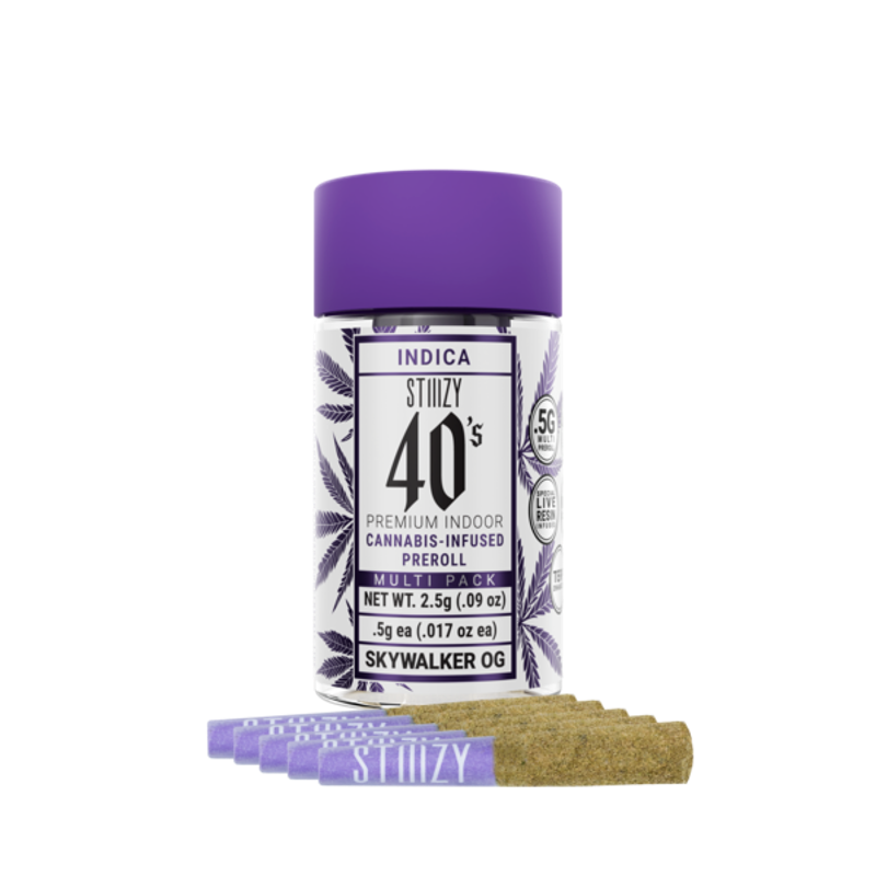Stiiizy 40's Skywalker OG (I) Infused Preroll 5pk 2.5g