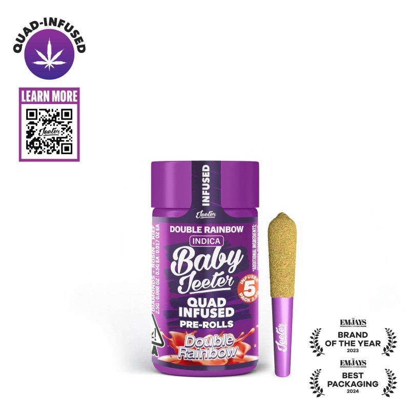 Baby Jeeter Double Rainbow (I) Rosin Infused Mini Preroll 5pk 2.5g