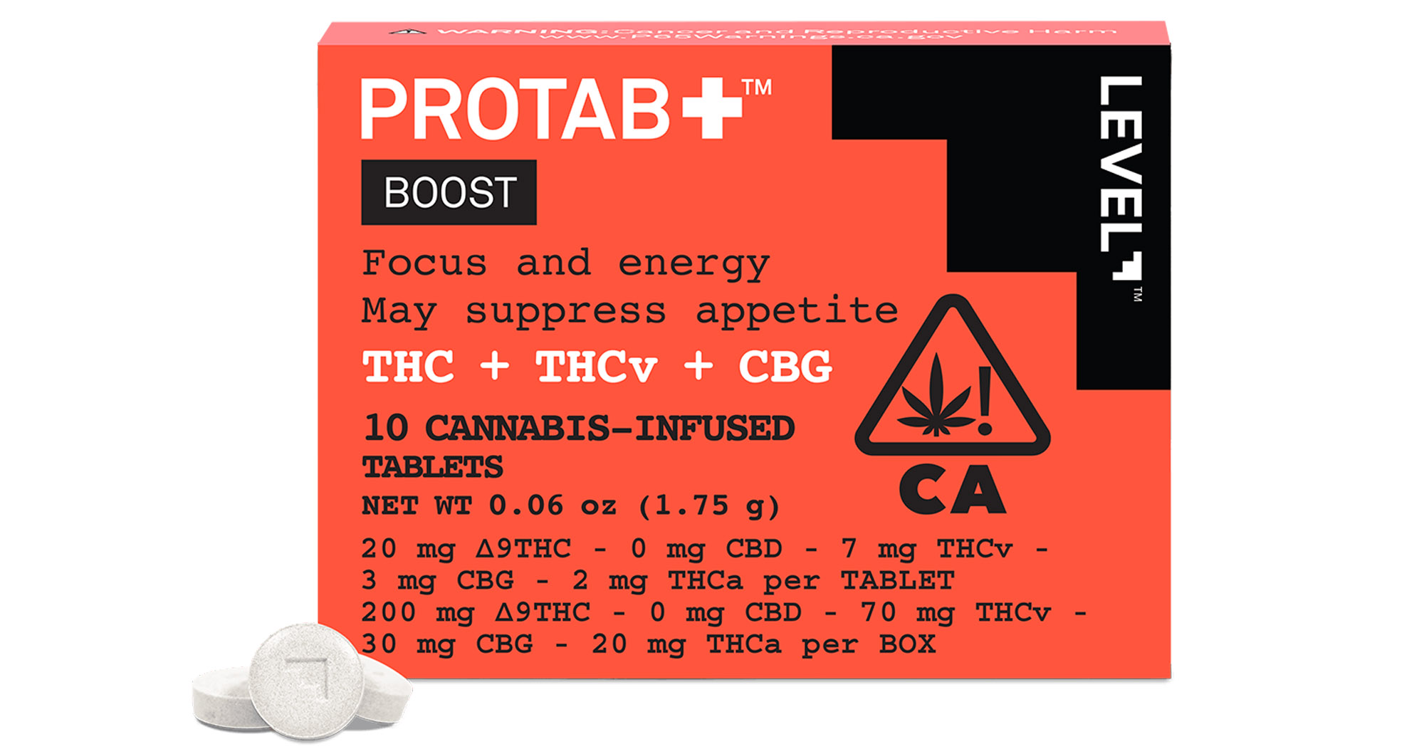 LEVEL Boost Protabs 323mg San Diego, Vista & Imperial Cannabis