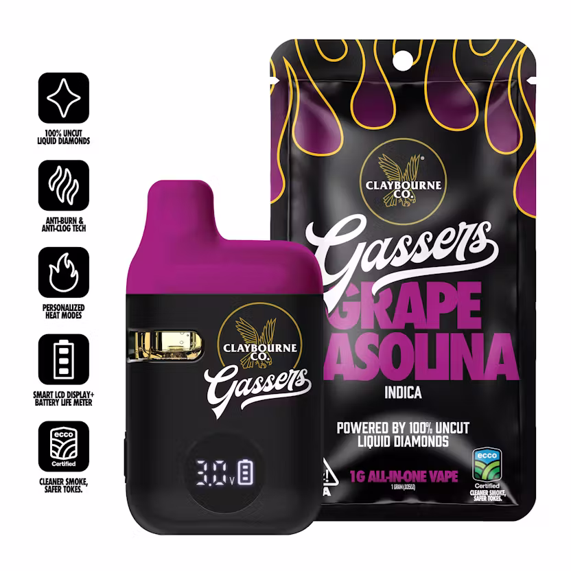 Claybourne Liquid Diamond Gassers All-In-One 1g - Grape Gasolina (I)