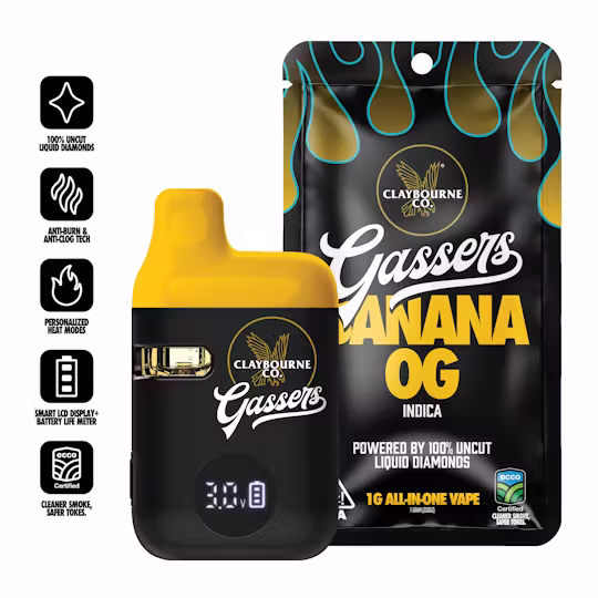 Claybourne Liquid Diamond Gassers All-In-One 1g - Banana OG (I)