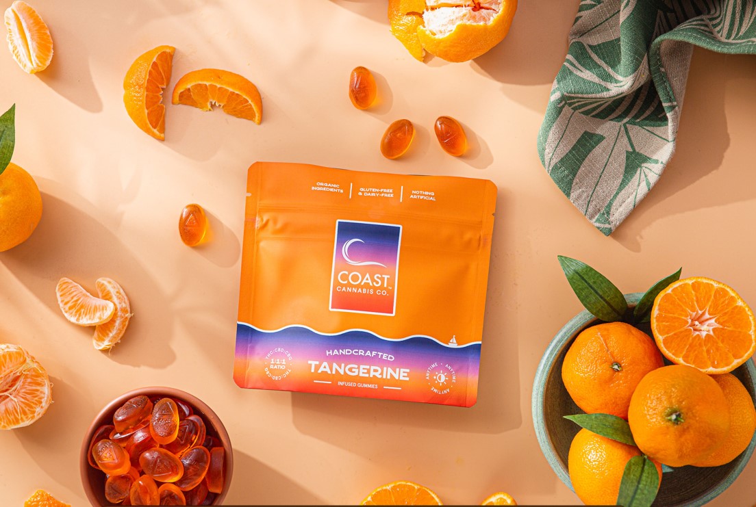 Coast 1:1:1 Tangerine Gummies 100mg 20pk (THC:CBD:CBG) (GF/DF)