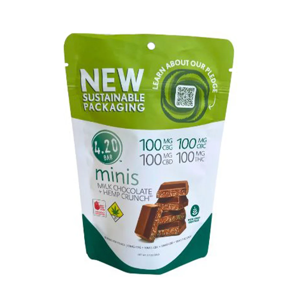 420 Mini | Milk Chocolate Hemp Crunch 1:1:1:1 | DOH | 10pk | 100mg THC : 100mg CBD : 100mg CBC : 100mg CBG