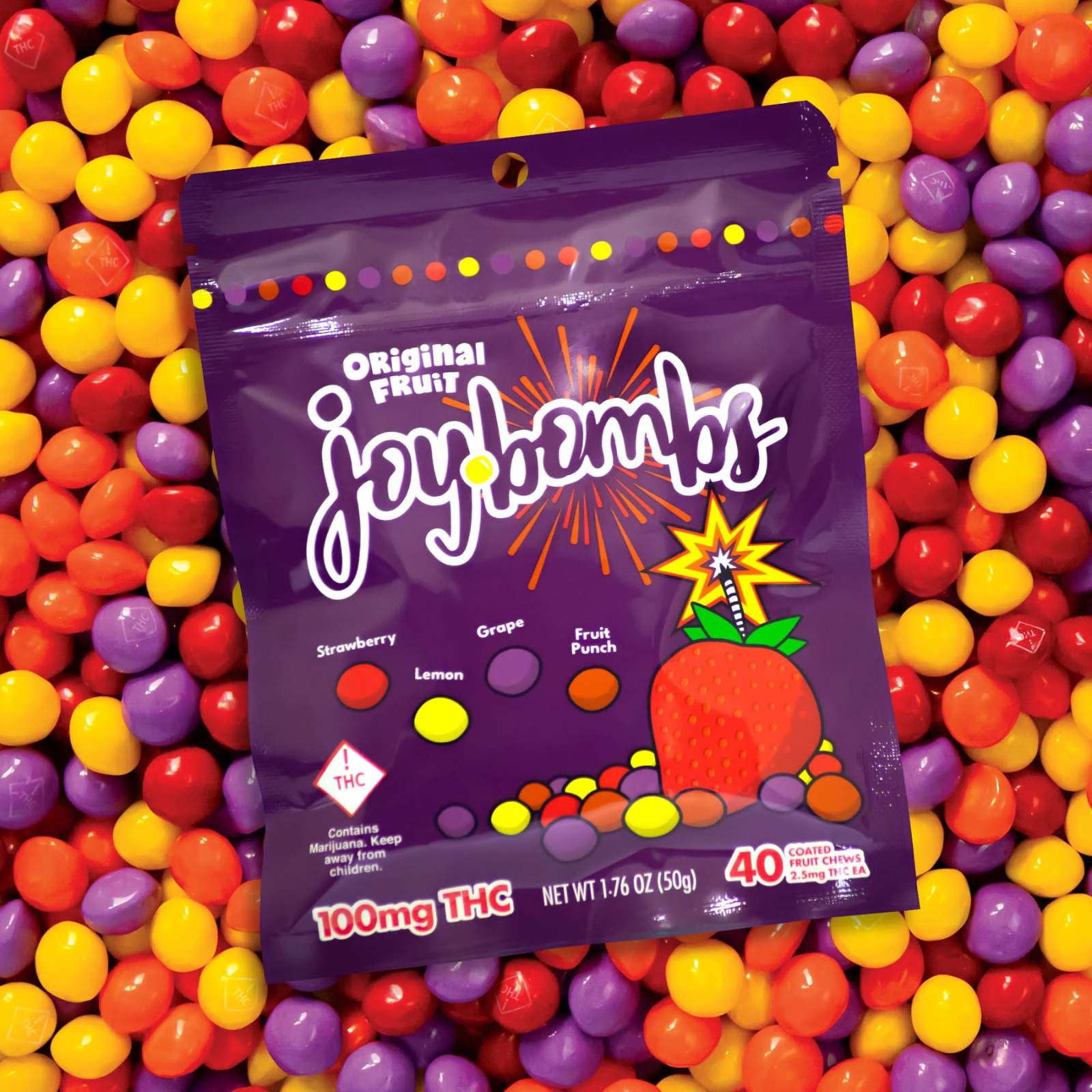 Original Fruit Micro-Dose Candy Coated Fruit Chews | Joy Bombs