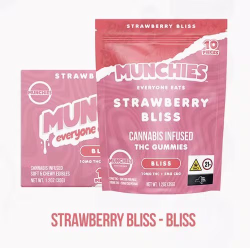 Munchies | Edible | Gummies - Strawberry - Bliss | 100mg