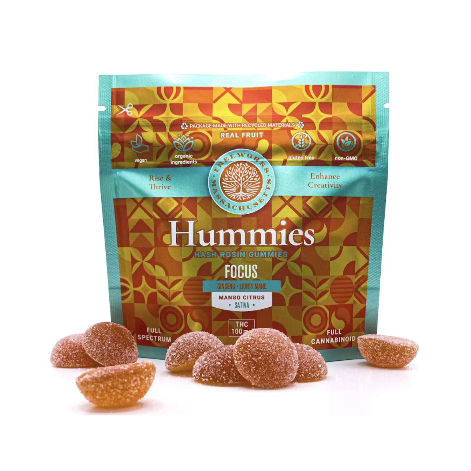 Mango Citrus *Focus* Hash Rosin Gummies | Hummies by Treeworks