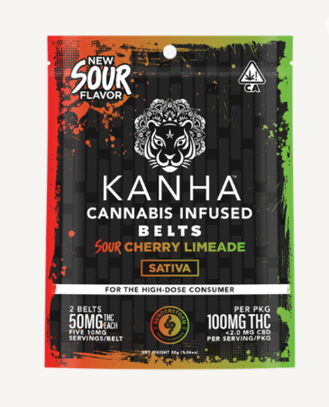 KANHA: Sour Cherry Limeade Belts 100mg (S)