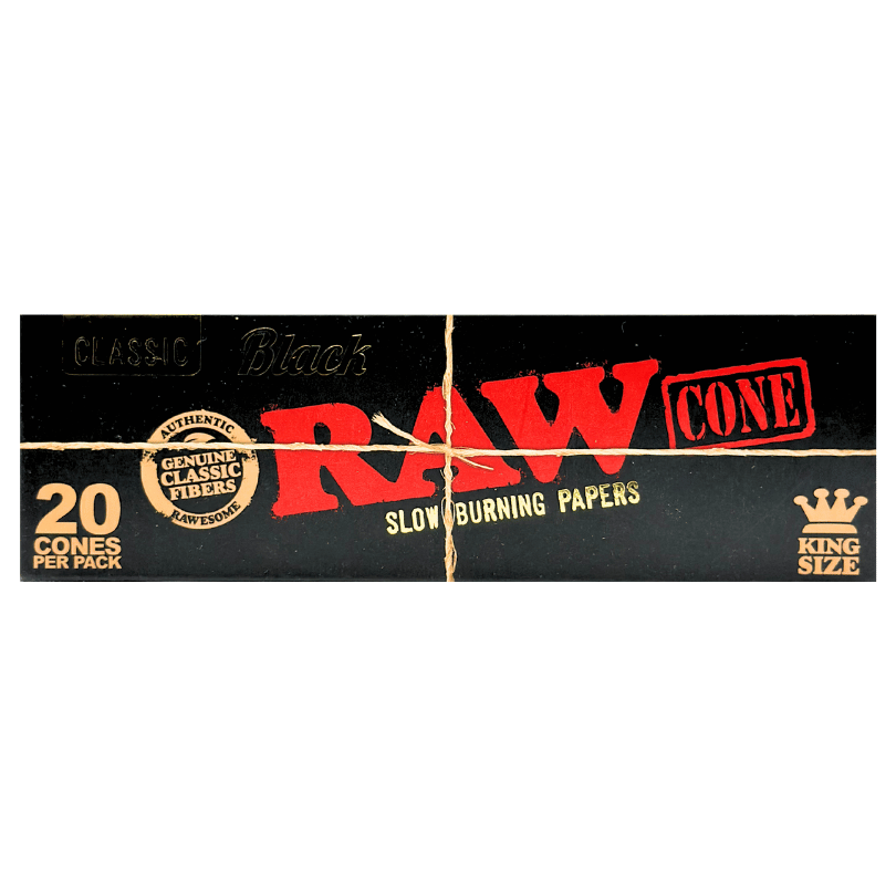 Raw Papers - Black King Size Cones 20pk