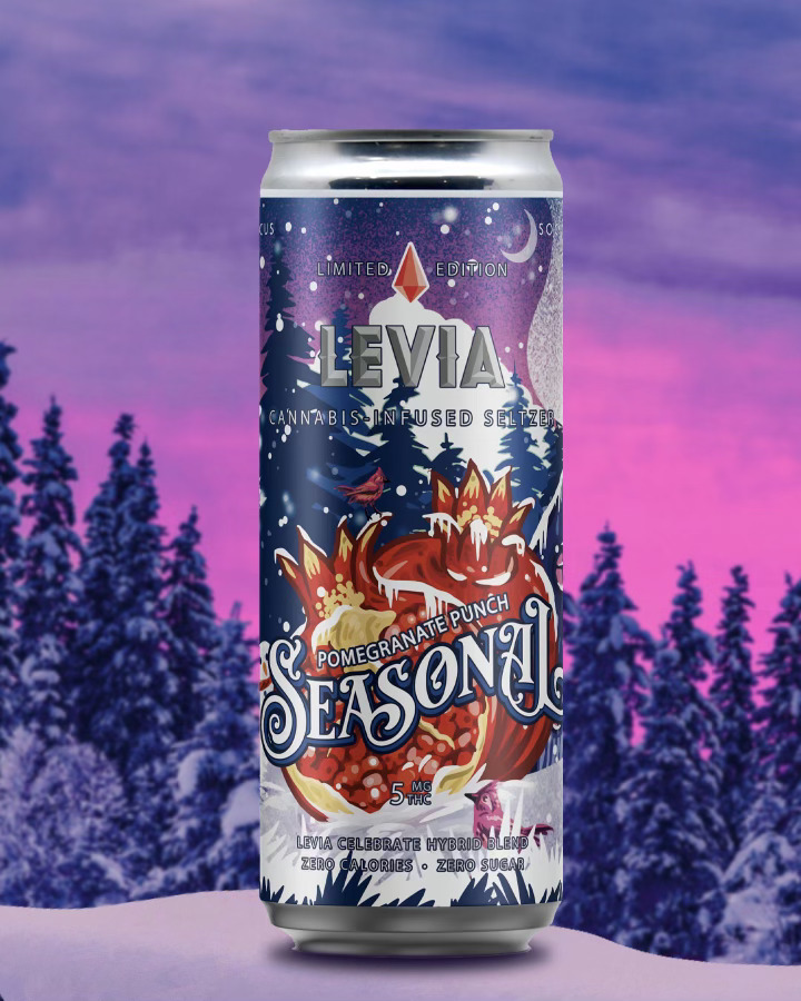 Pomegranate Punch Seasonal Sativa Seltzer | Levia | 5mg