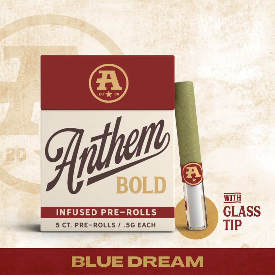 Anthem Bold | Blue Dream 5pk | Infused Preroll | 2.5g