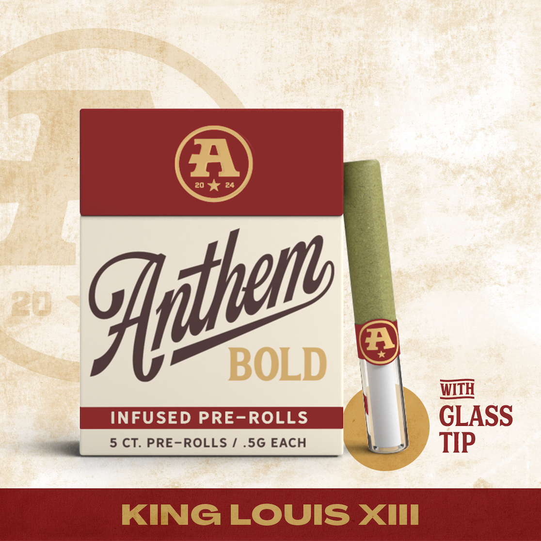 Anthem Bold | King Louis XIII 5pk | Infused Preroll | 2.5g