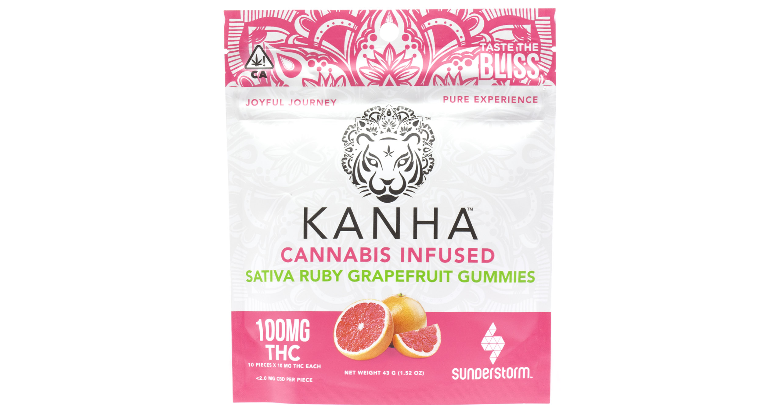 Kanha Sativa Ruby Grapefruit Gummies 100mg San Diego, Vista