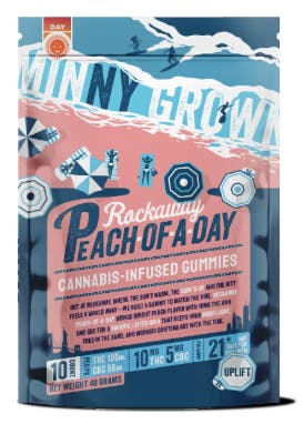 Rockaway Peach-of-a-Day 10mg Gummies 10 Pack | Minny Grown