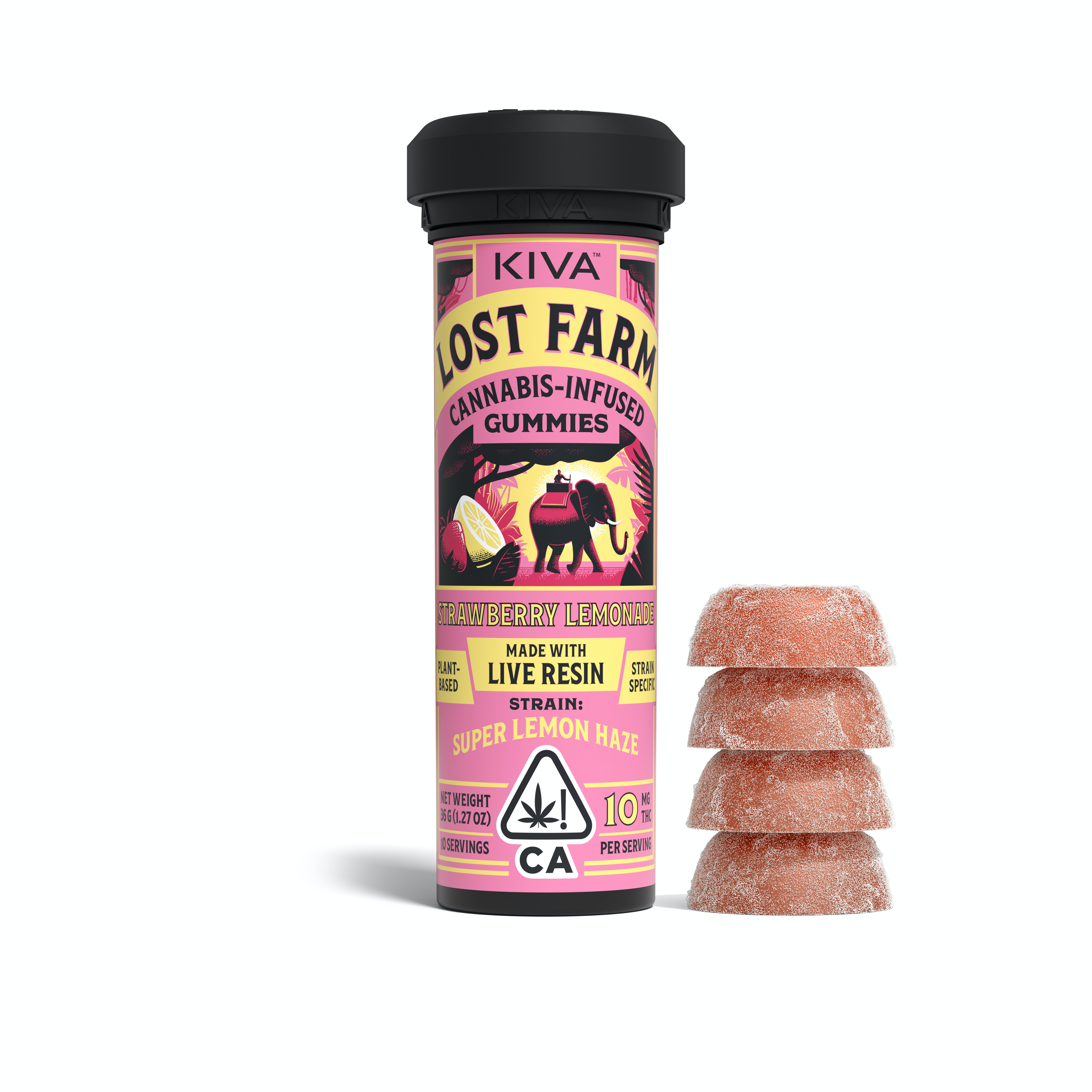 LOST FARM - STRAWBERRY LEMONADE 100MG - KIVA CONFECTIONS
