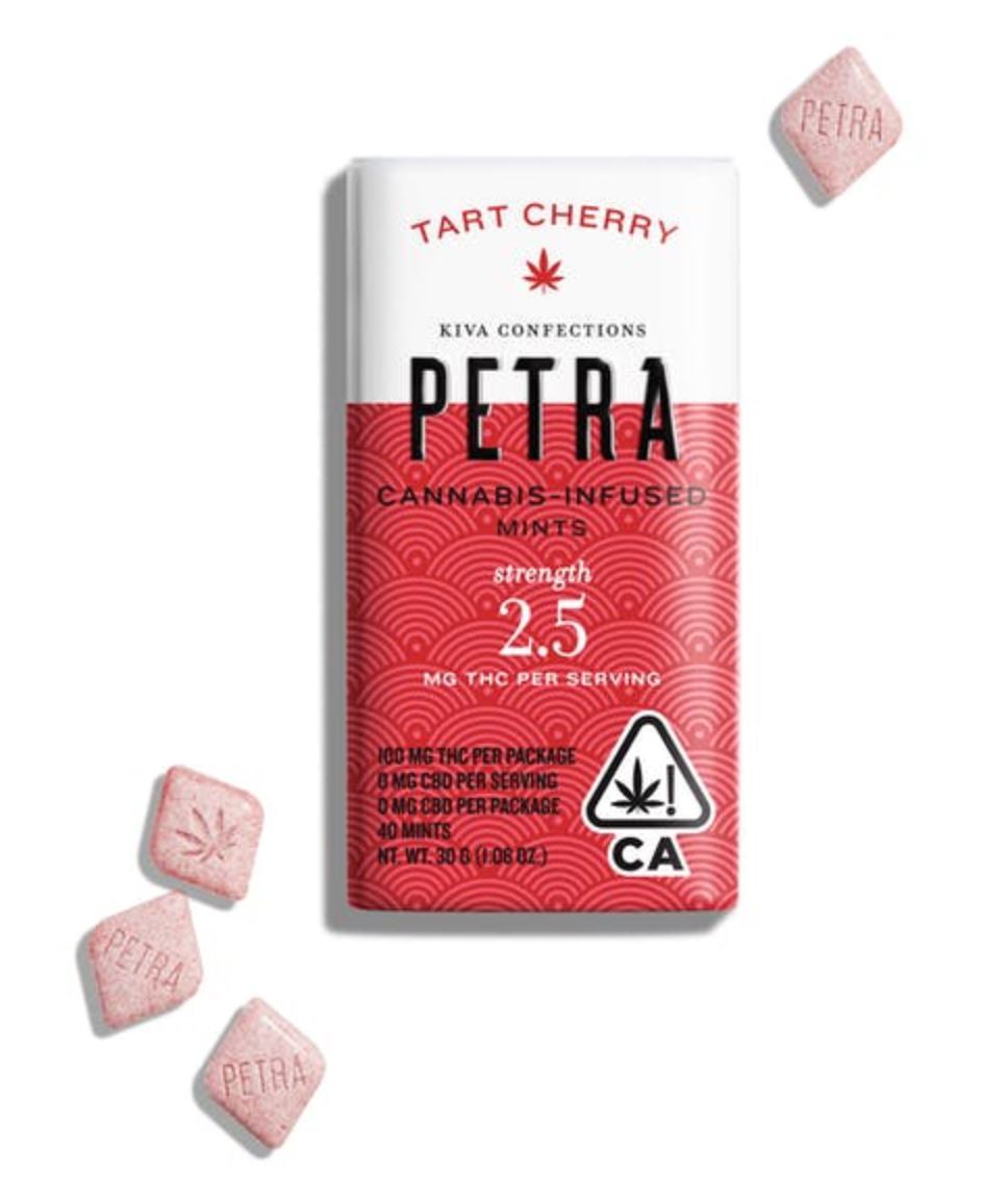 PETRA MINTS - TART CHERRY 100MG - KIVA CONFECTIONS