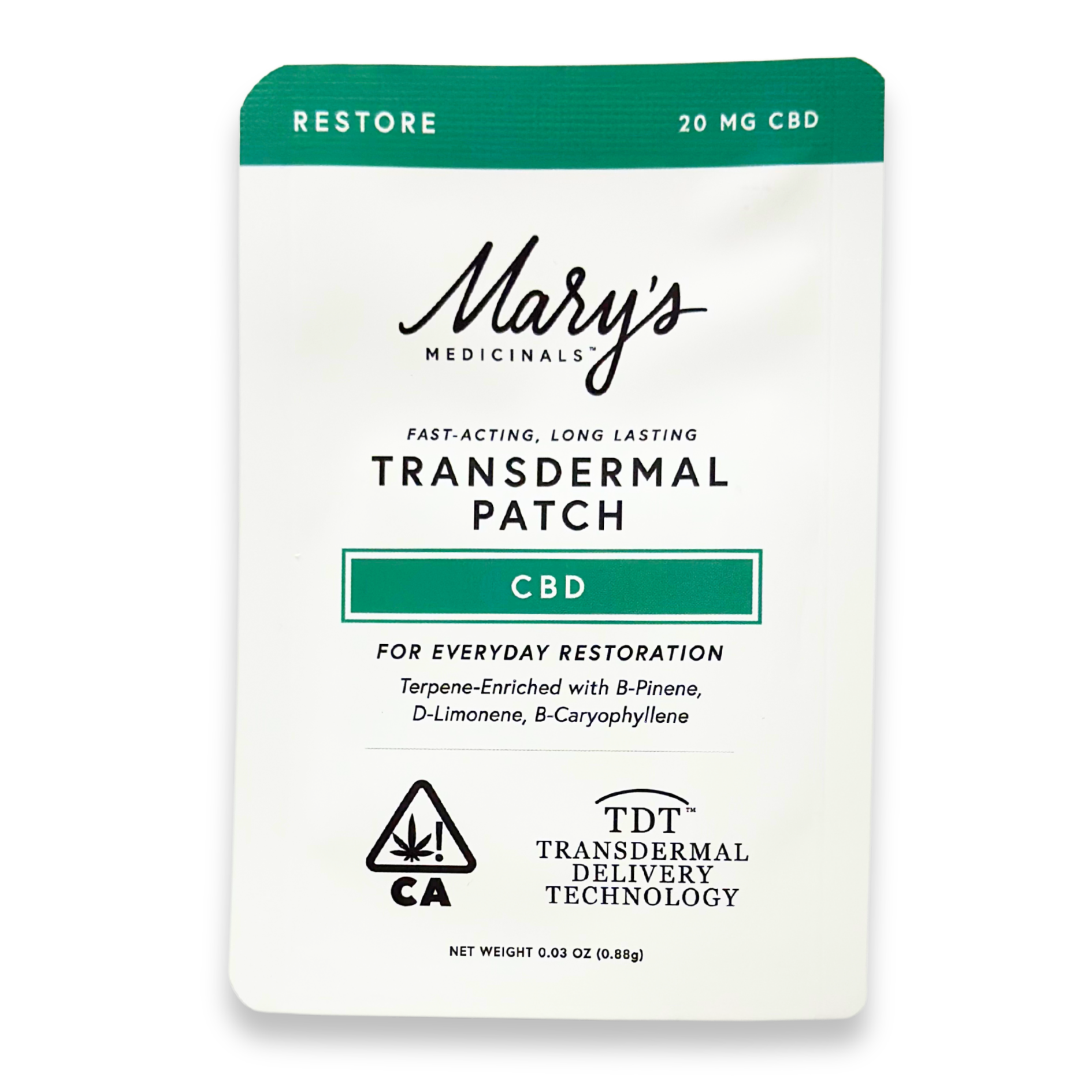 Marys Medicinals - Restore - CBD - Patch - 20mg