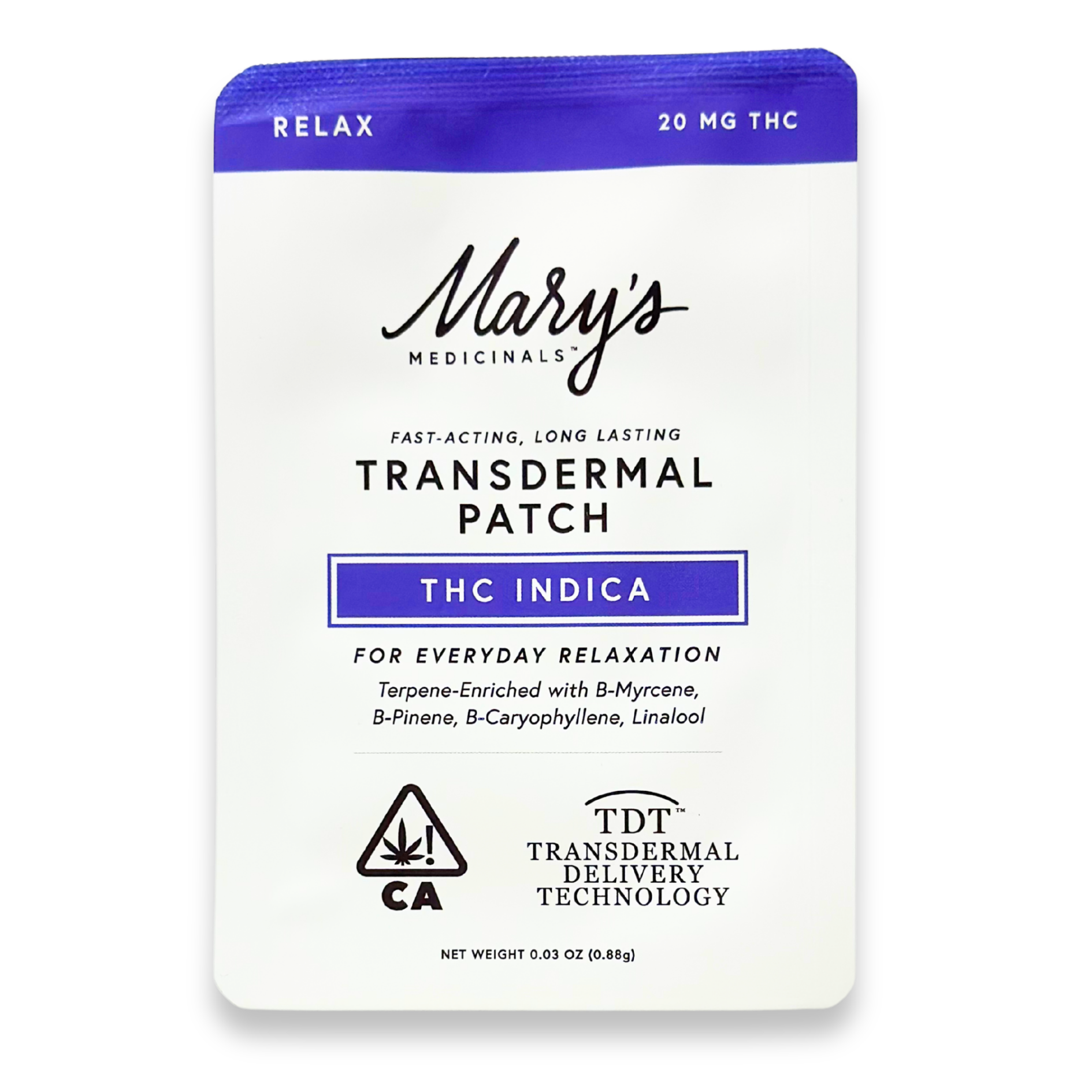 Marys Medicinals - Relax - Indica THC - Patch - 20mg