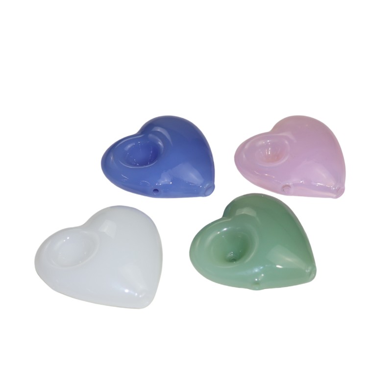 3" Heart Pebble Hand Pipe Assorted Colors