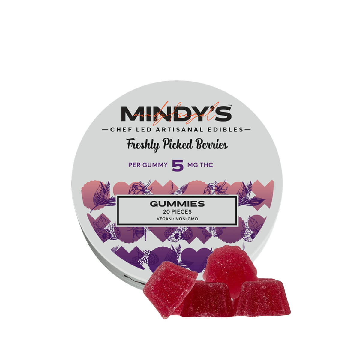Mindy's Freshly Picked Berries Gummies 100mg 20pk (V/GF)