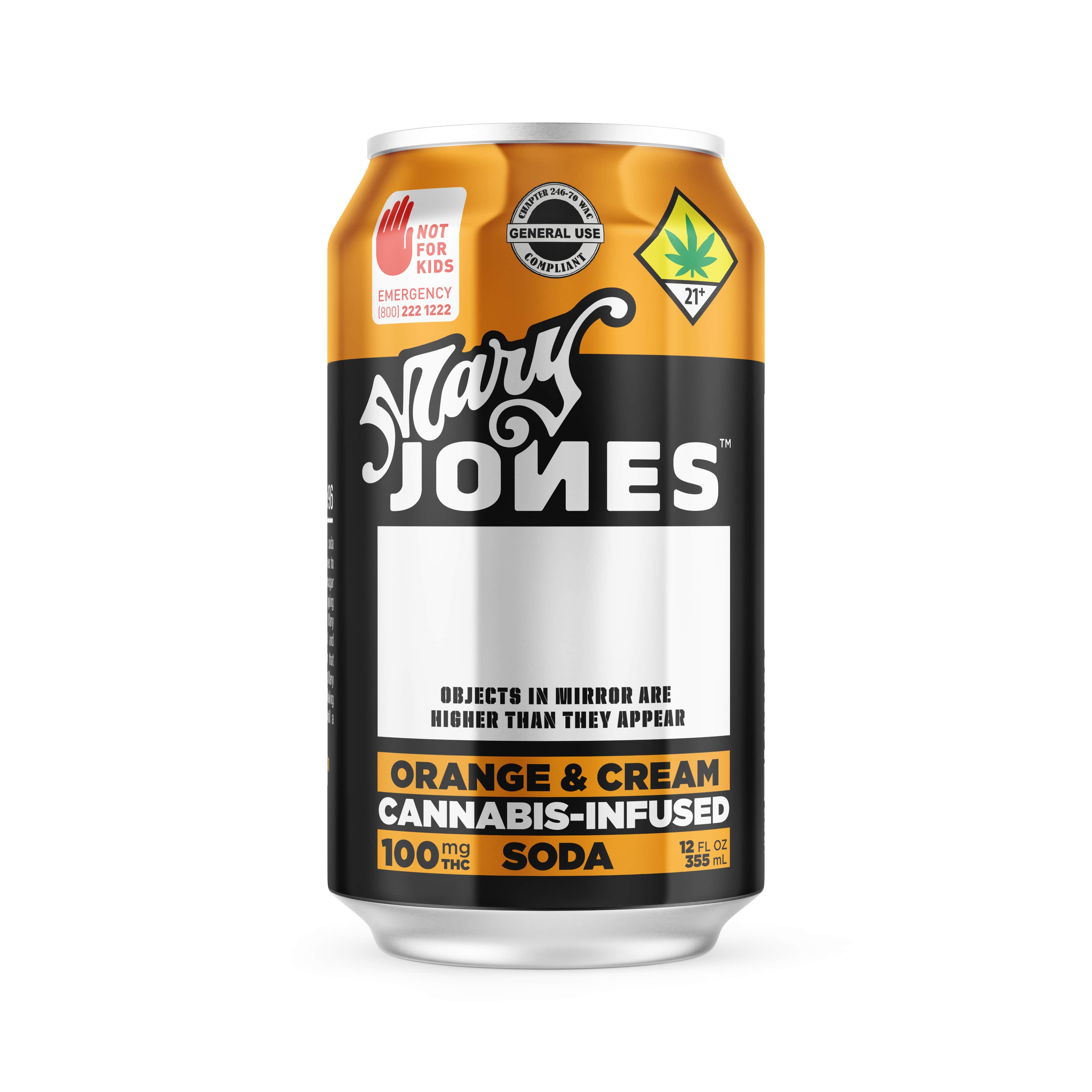 Mary Jones | Orange & Cream | 12 fl oz Soda | DOH | 100mg THC