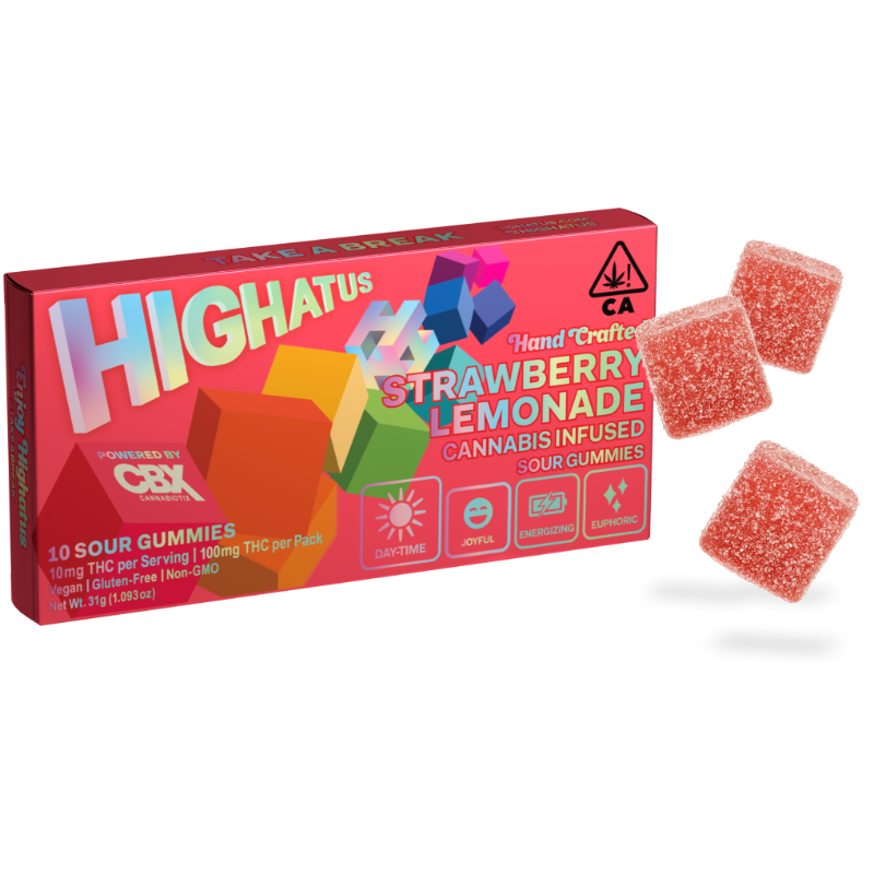 Highatus Strawberry Lemonade (S) Sour Gummies 100mg