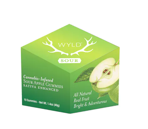 WYLD: Sour Apple Sativa Enhanced Gummies 100mg