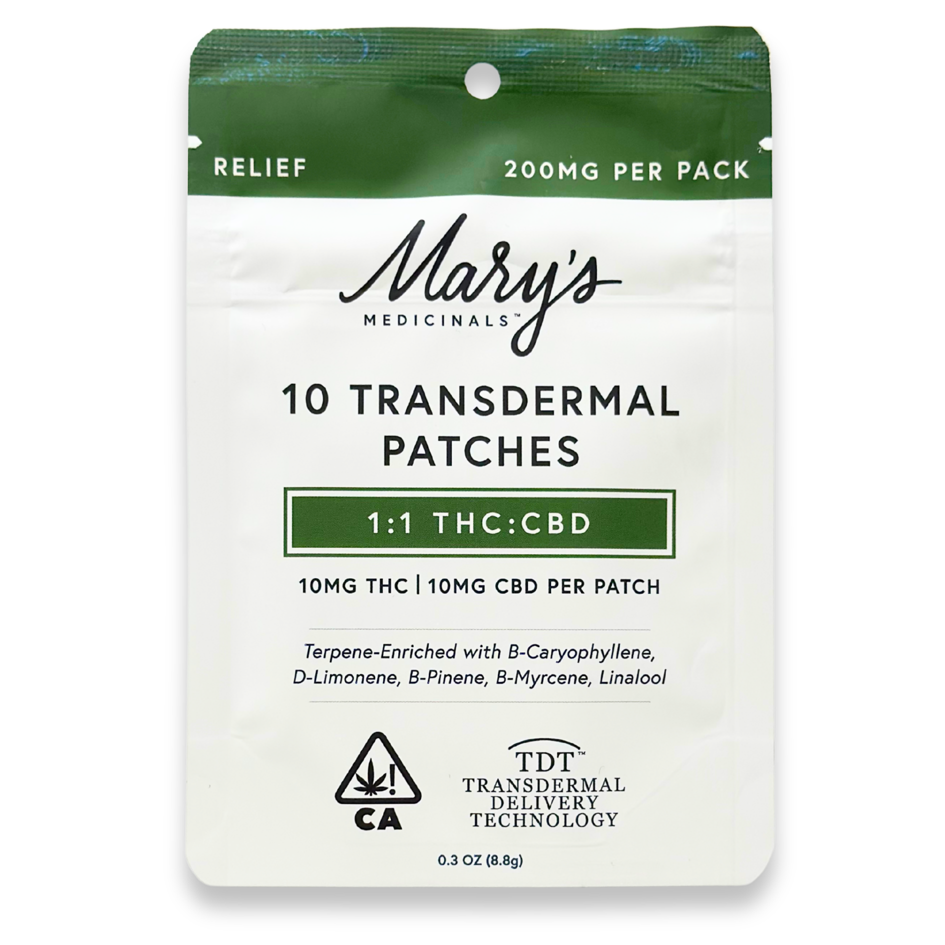 Marys Medicinals - Relief Patch 1:1 THC/CBD - 10pk - Topical - 20mg