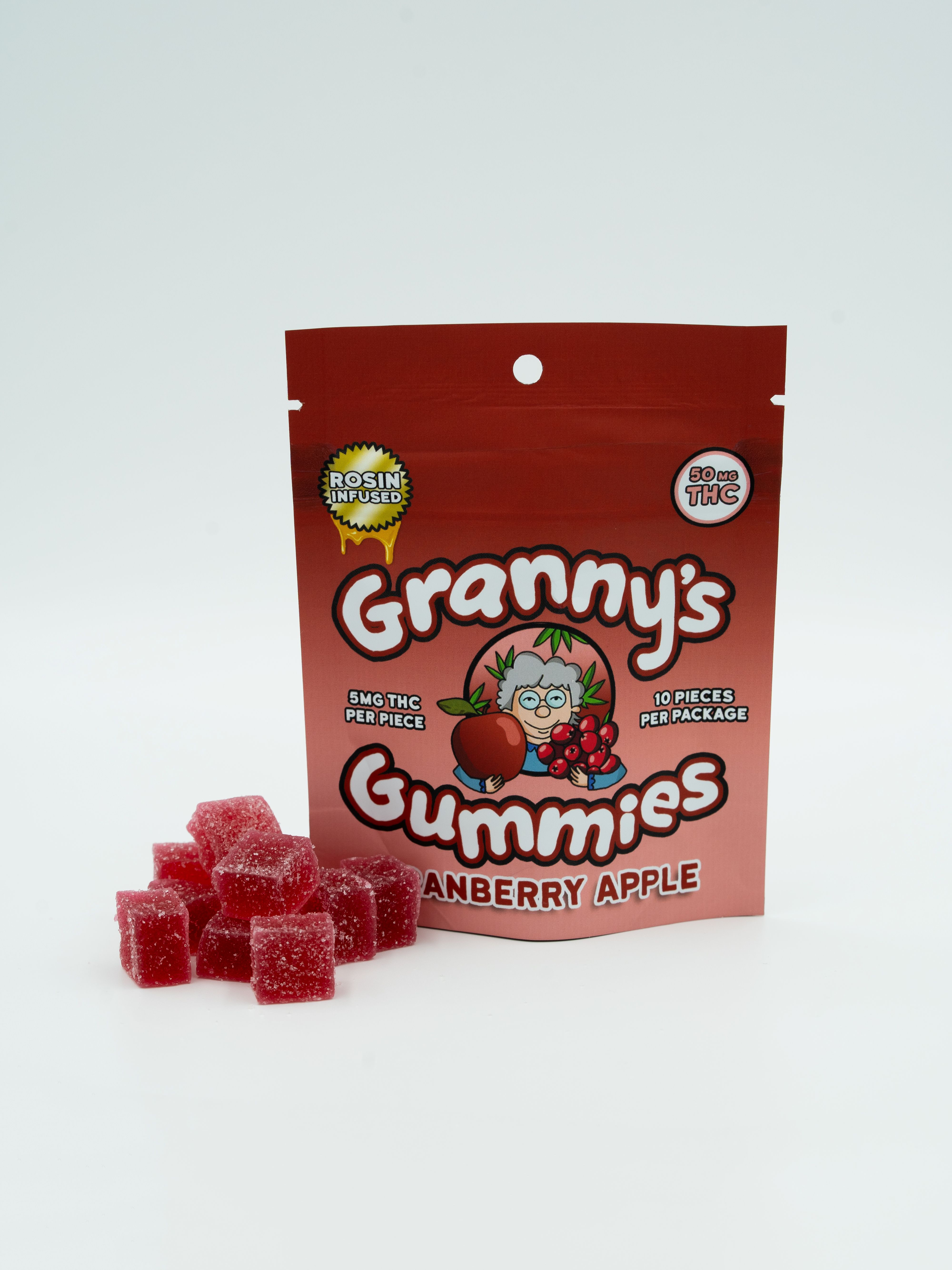 Granny's | Cranberry Apple Live Resin THC Gummies | 50mg THC