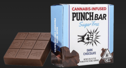 Sugar Free Dark Chocolate Hash Punch Bar