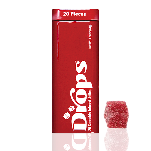 Drops | Day Dreamy Cranberry | Rosin Gummies | 20pk | DOH | 1:1 100mg THC : 100mg CBD