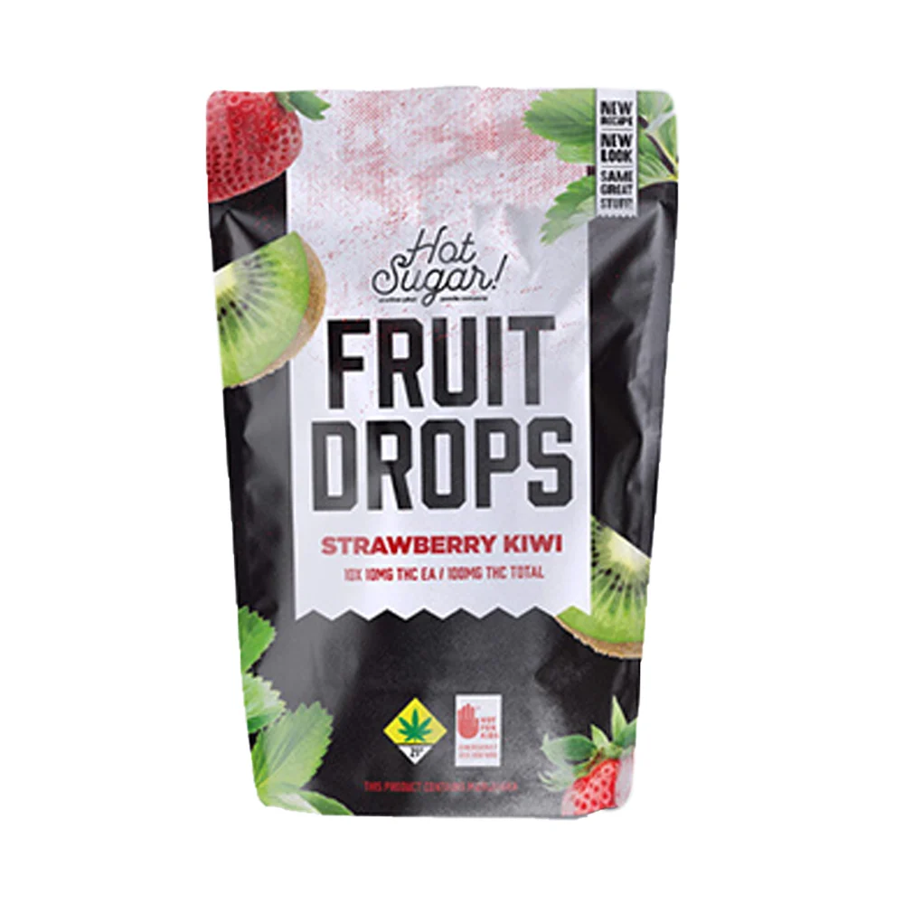 Fruit Drops | Strawberry Kiwi | Soft Chew Edibles | 10pk | DOH | 100mg THC